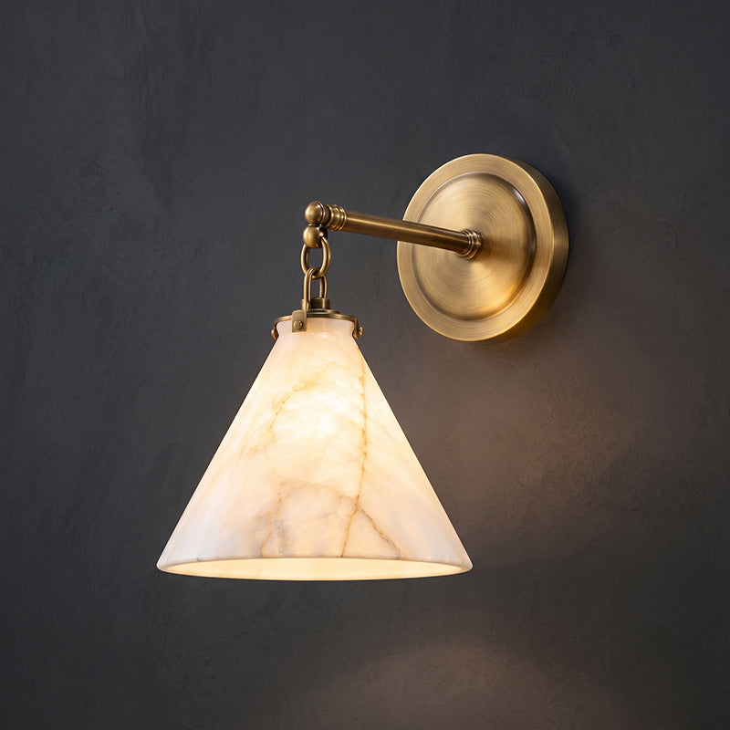 Katie Alabaster Conical Sconce