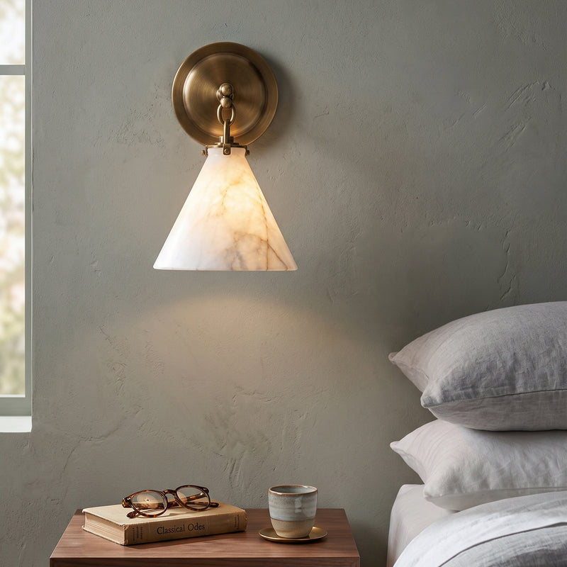 Katie Alabaster Conical Sconce