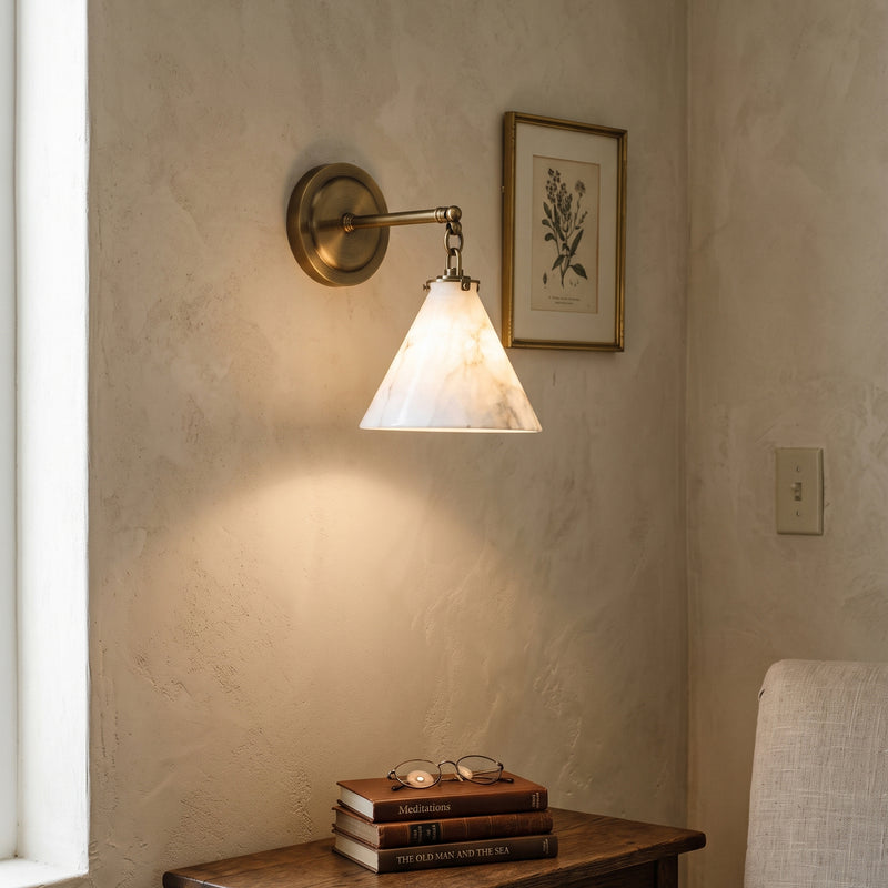Katie Alabaster Conical Sconce