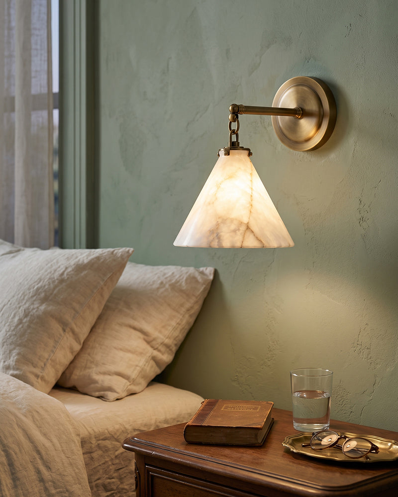 Katie Alabaster Conical Sconce