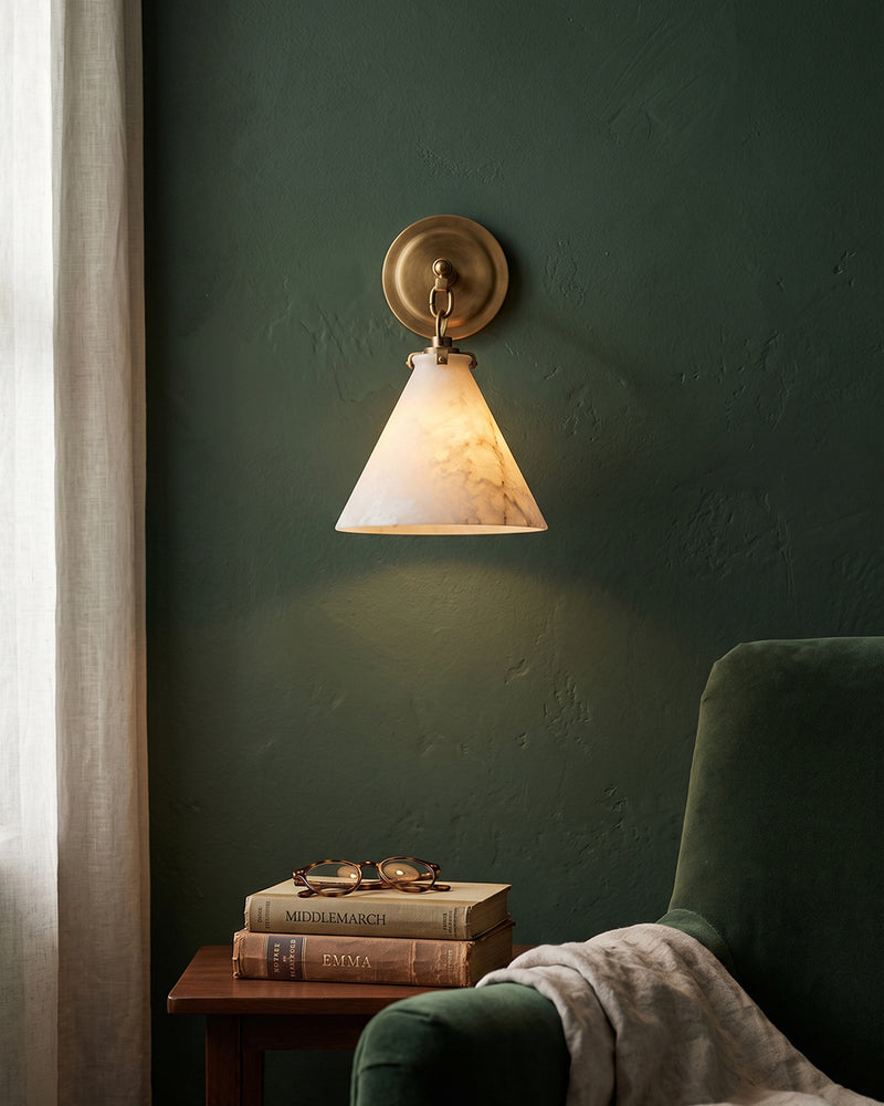 Katie Alabaster Conical Sconce
