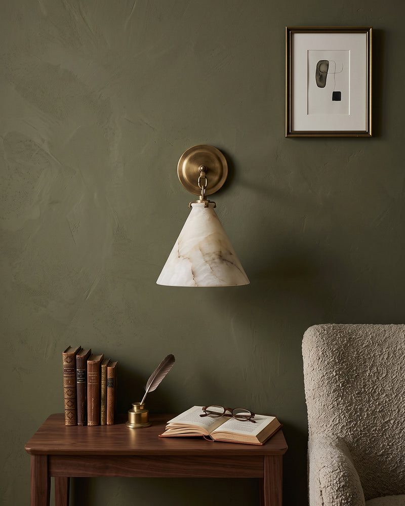 Katie Alabaster Conical Sconce