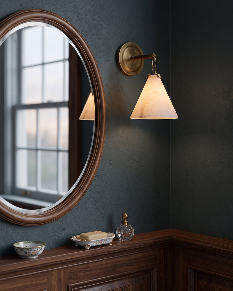Katie Alabaster Conical Sconce