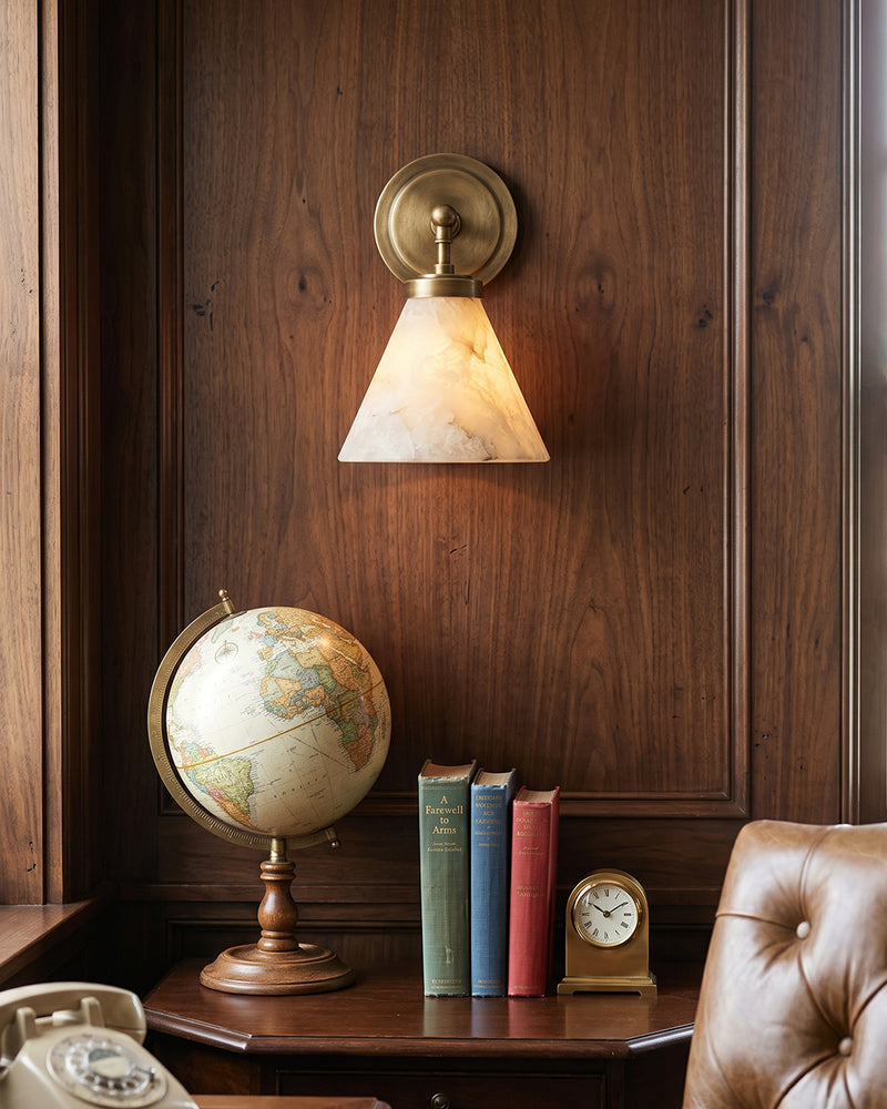 Kearney Alabaster Cone Sconce