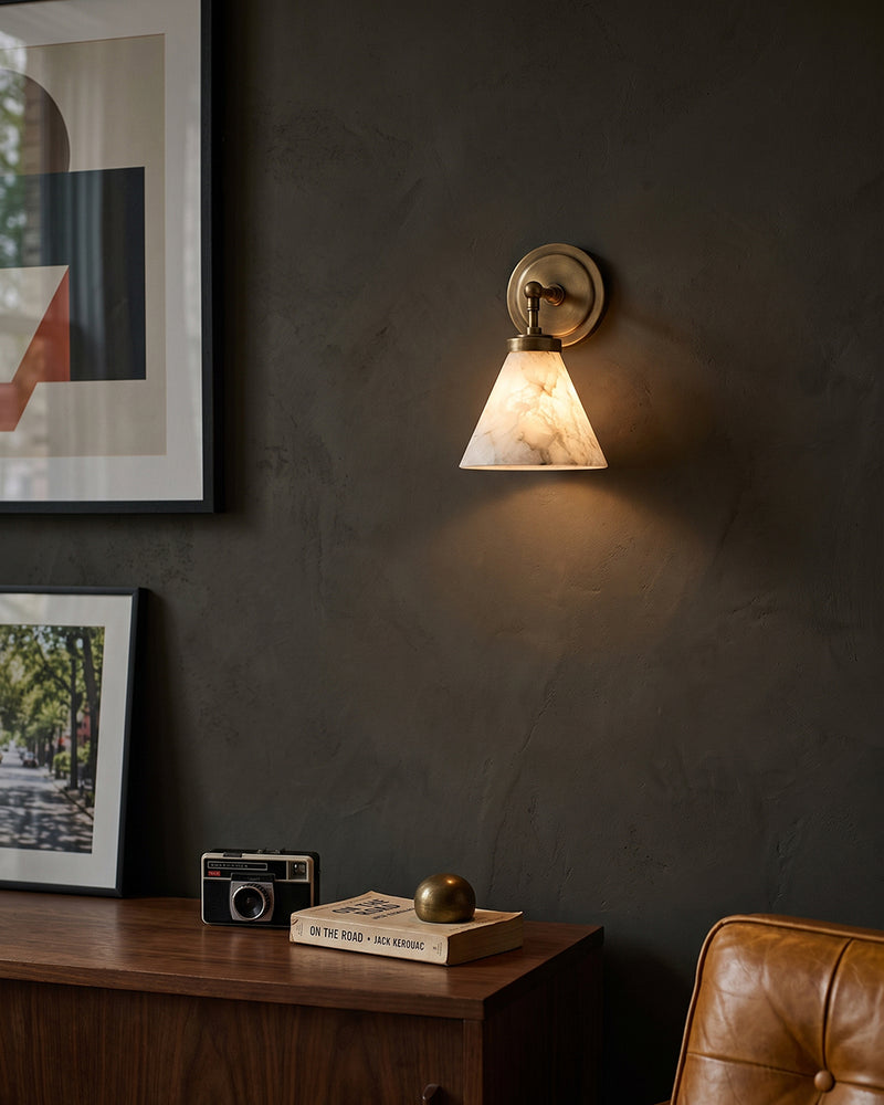 Kearney Alabaster Cone Sconce