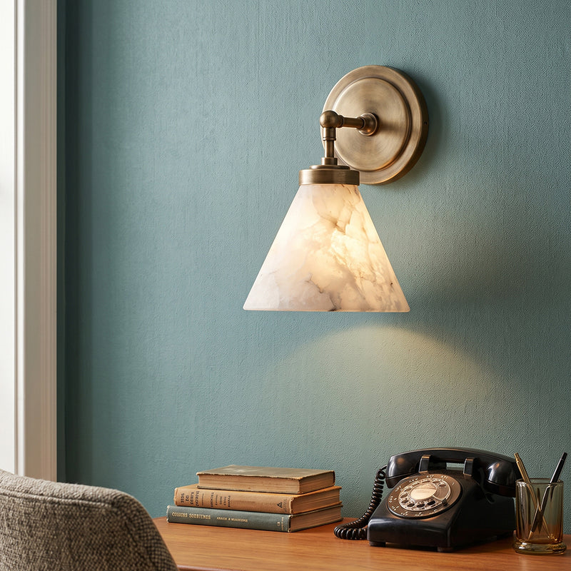 Kearney Alabaster Cone Sconce