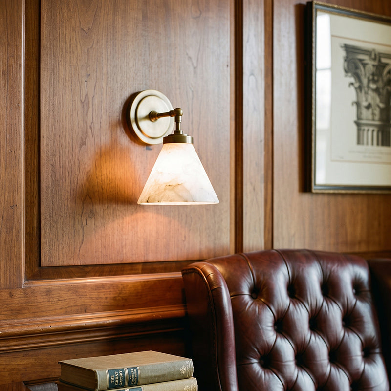 Kearney Alabaster Cone Sconce