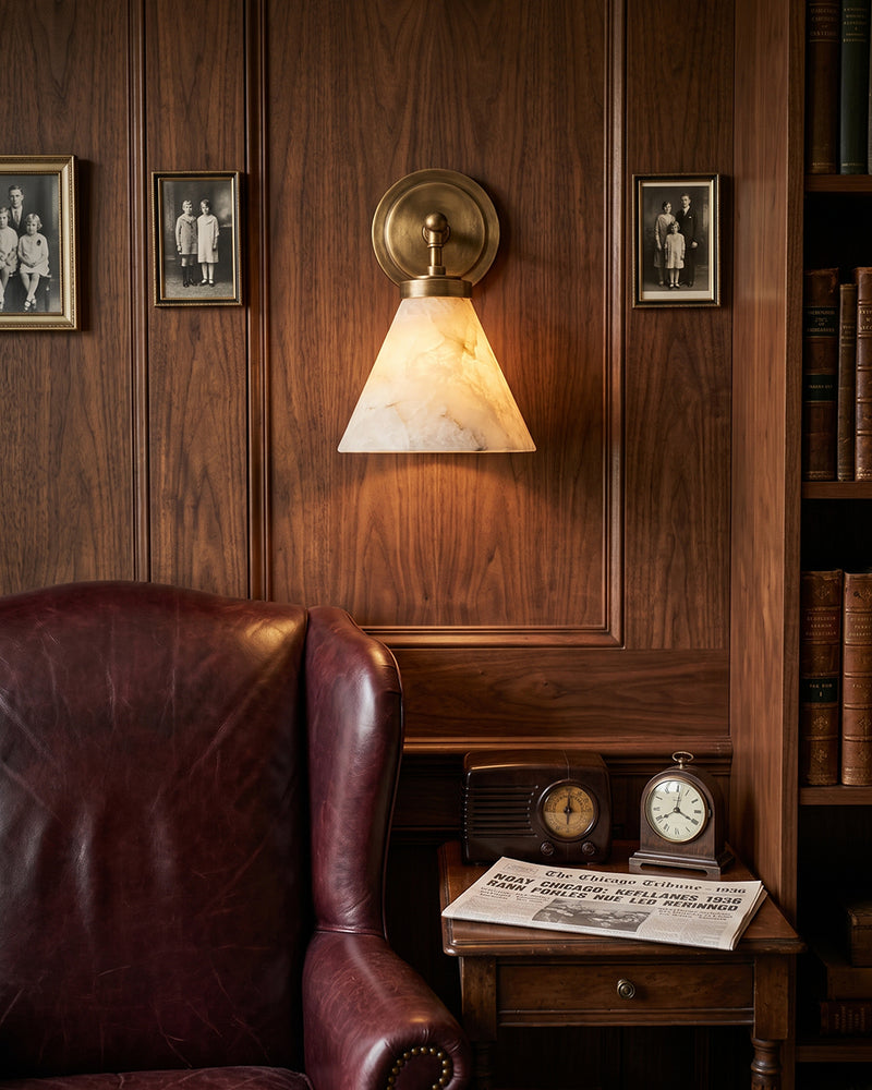 Kearney Alabaster Cone Sconce