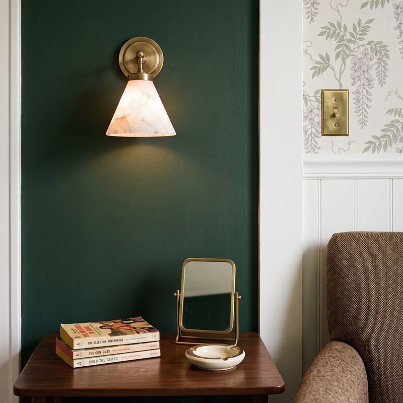 Kearney Alabaster Cone Sconce