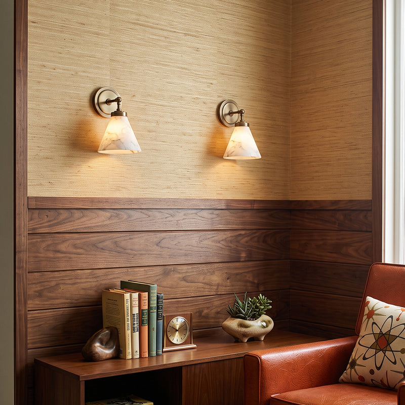 Kearney Alabaster Cone Sconce