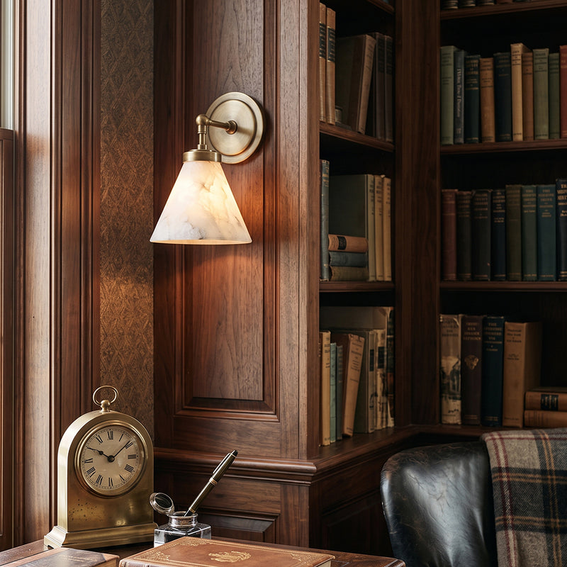 Kearney Alabaster Cone Sconce