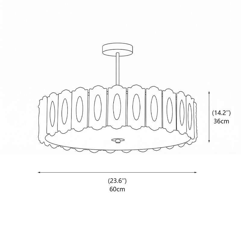 Kede Glass Semi-Flush Mount