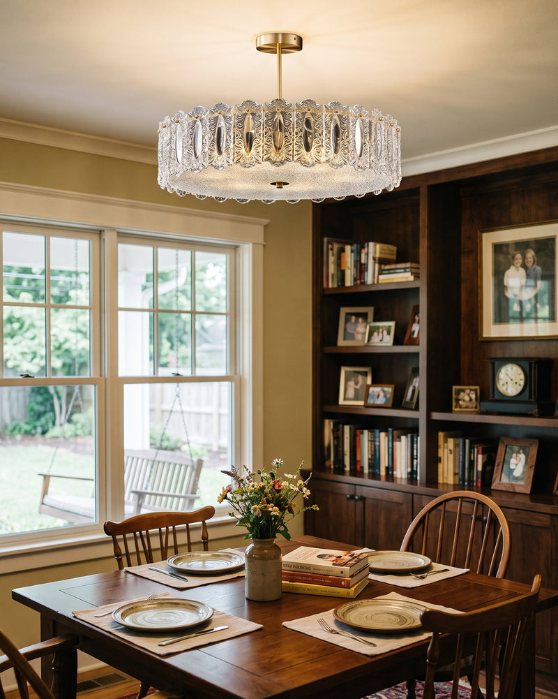 Kede Glass Semi-Flush Mount