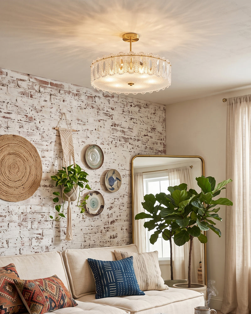 Kede Glass Semi-Flush Mount