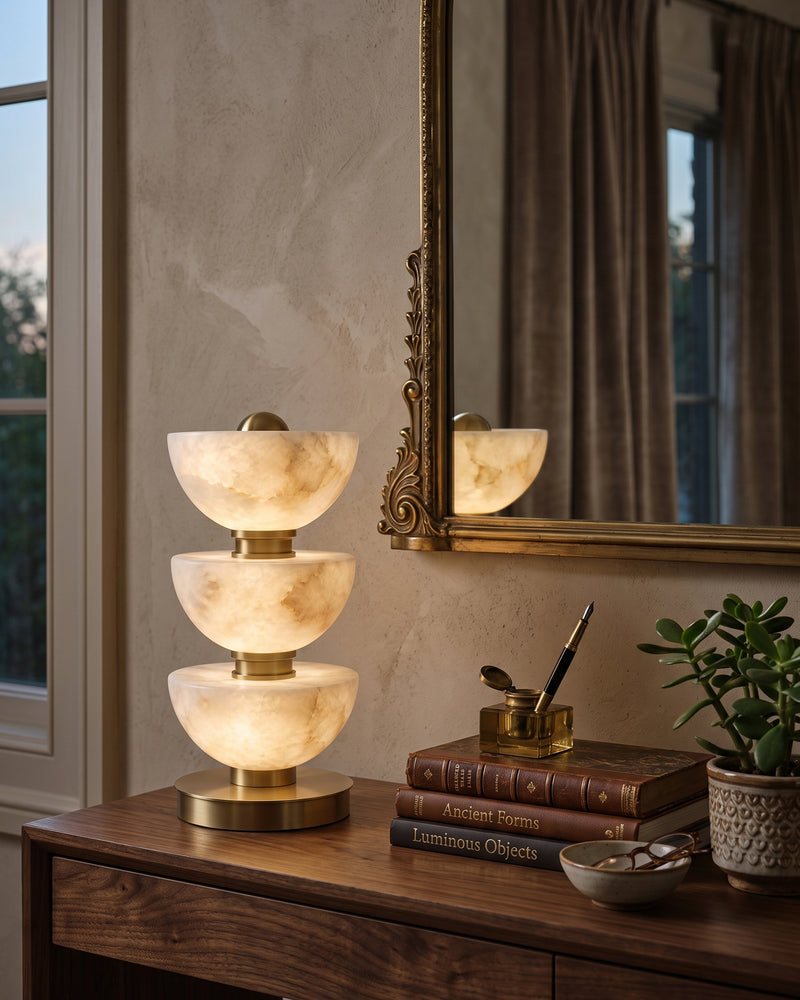 Kingsley Tiered Alabaster Table Lamp