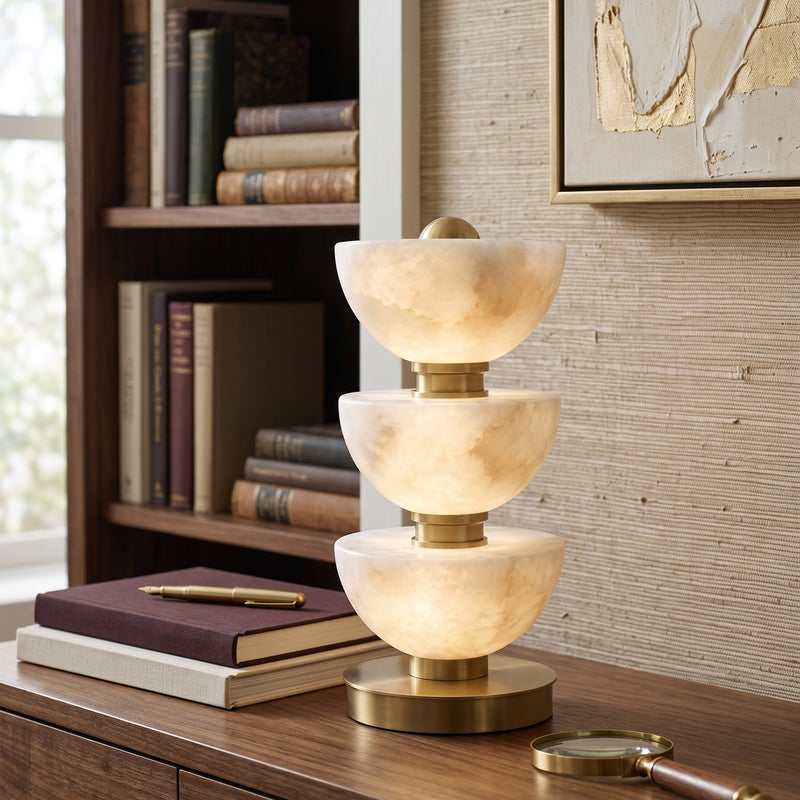 Kingsley Tiered Alabaster Table Lamp
