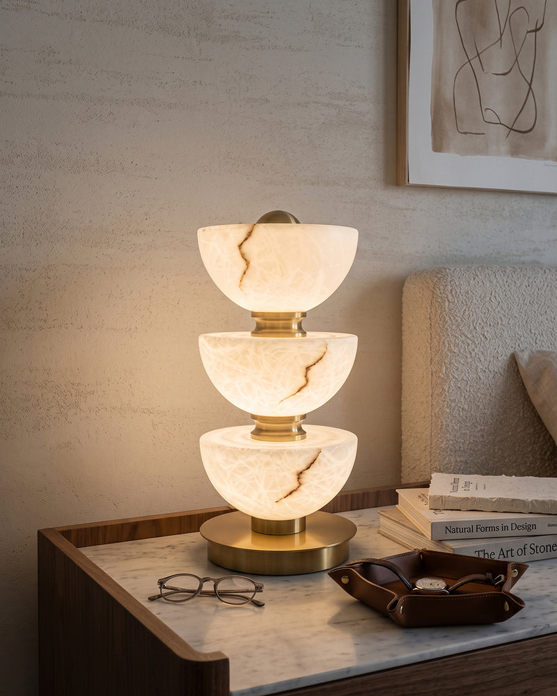Kingsley Tiered Alabaster Table Lamp