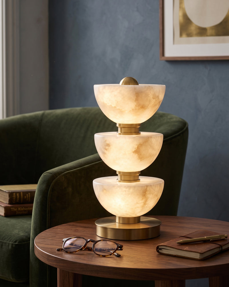 Kingsley Tiered Alabaster Table Lamp