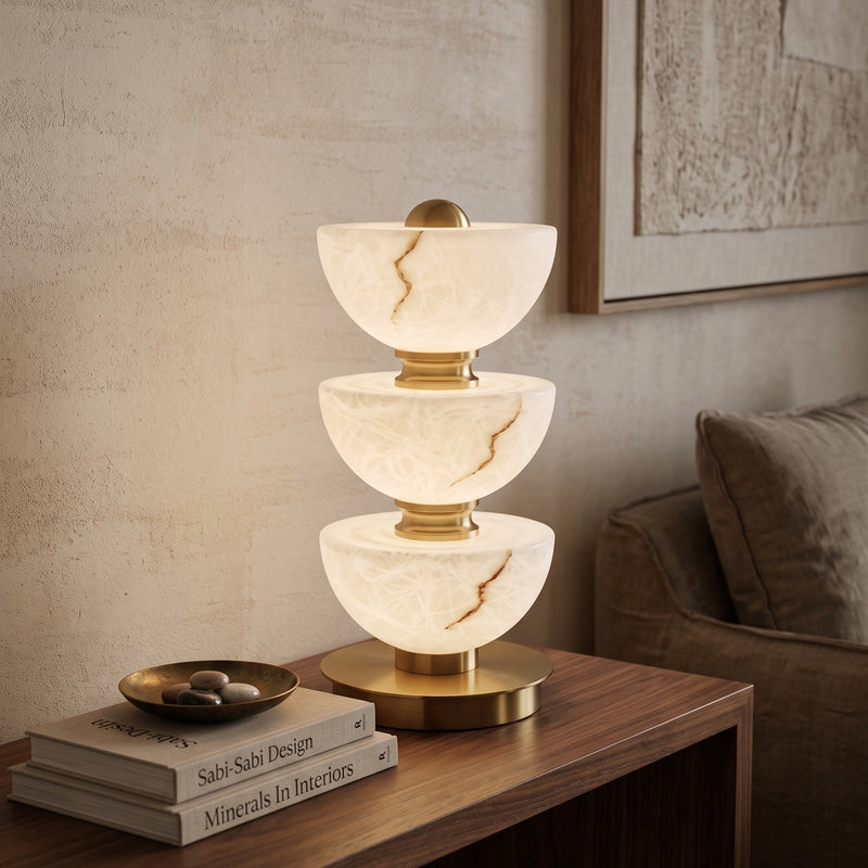 Kingsley Tiered Alabaster Table Lamp