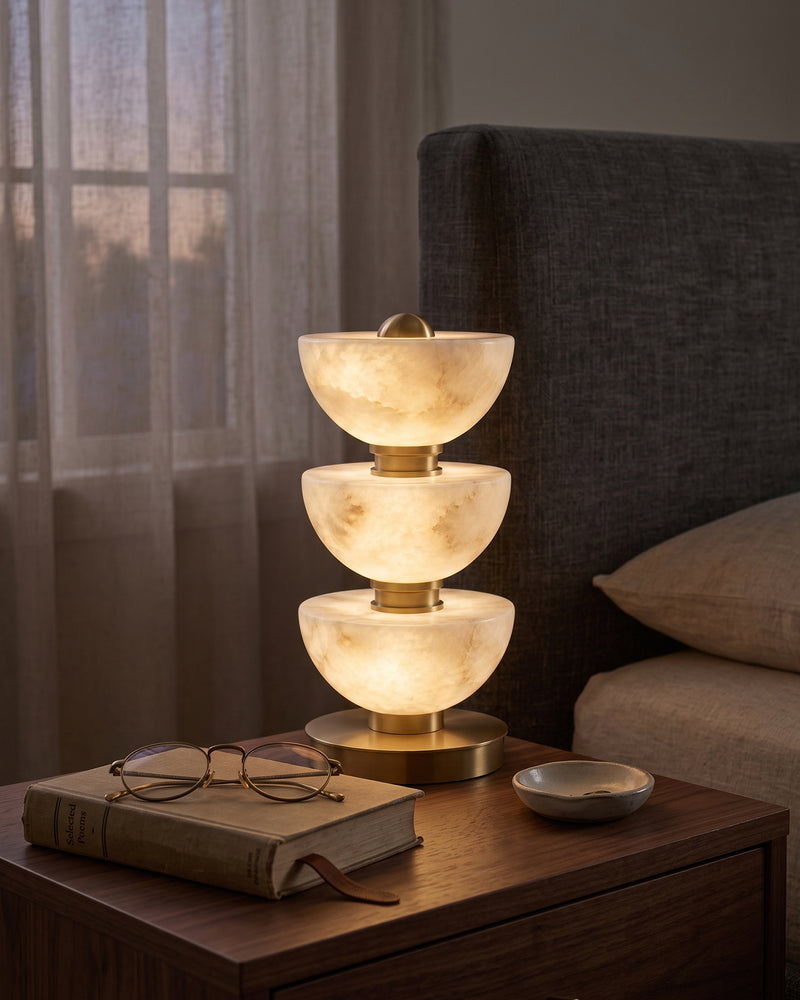 Kingsley Tiered Alabaster Table Lamp