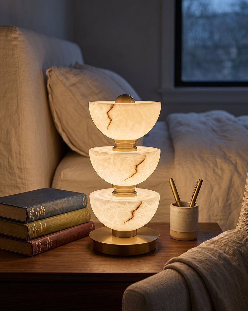 Kingsley Tiered Alabaster Table Lamp