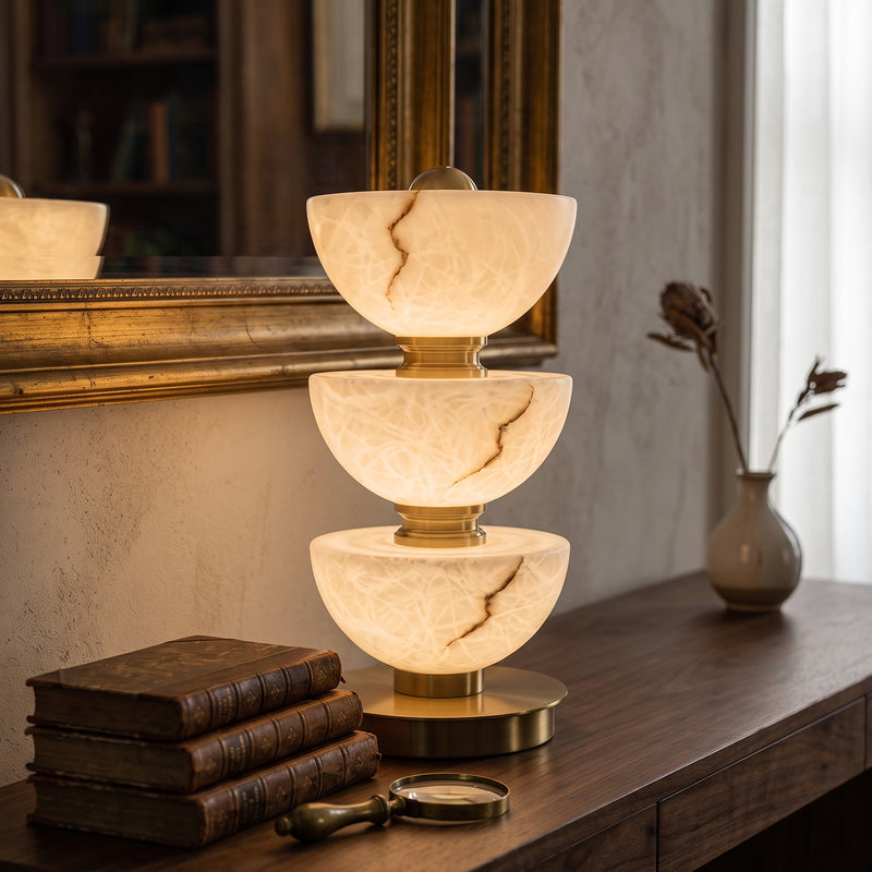 Kingsley Tiered Alabaster Table Lamp