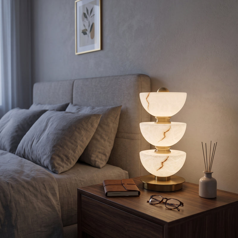 Kingsley Tiered Alabaster Table Lamp