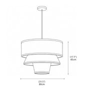 Kingsley Tiered Fabric Chandelier – detail 3