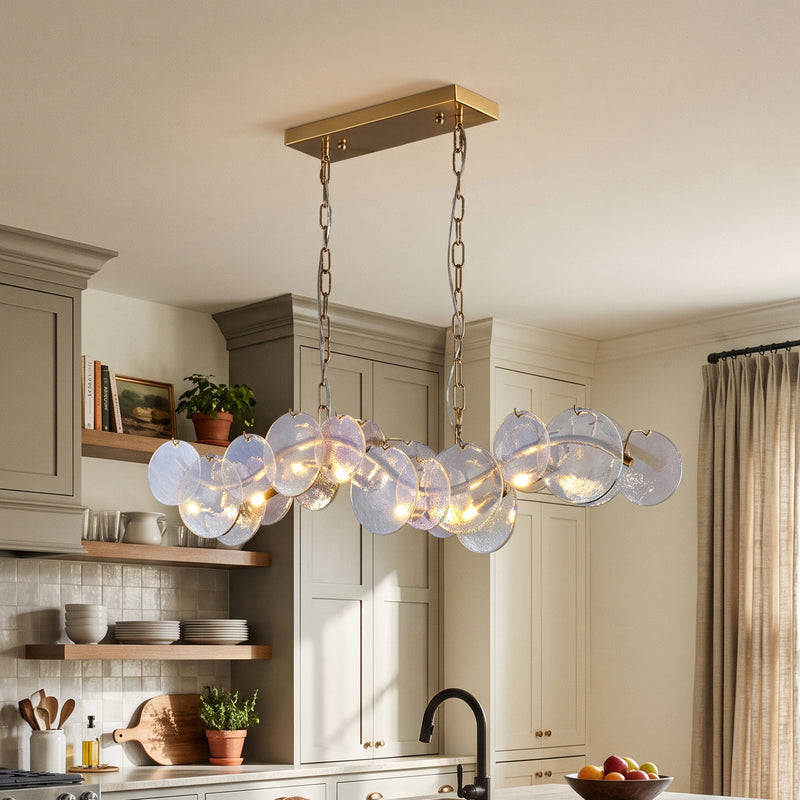 Leighton Petal Glass Linear Chandelier