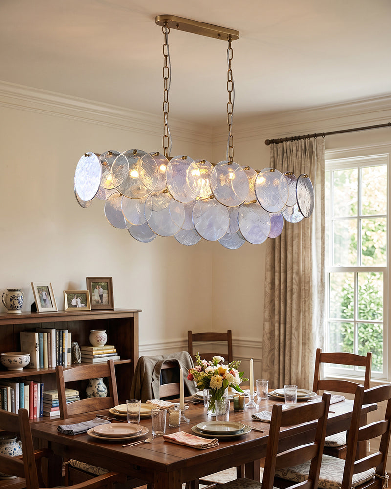 Leighton Petal Glass Linear Chandelier