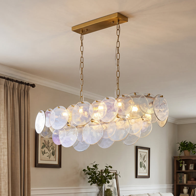 Leighton Petal Glass Linear Chandelier