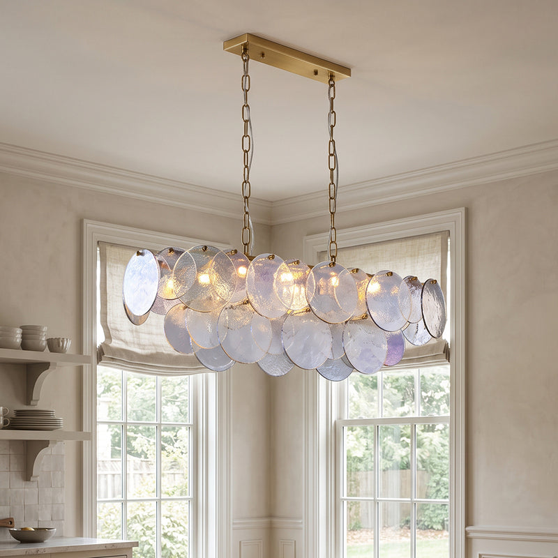 Leighton Petal Glass Linear Chandelier