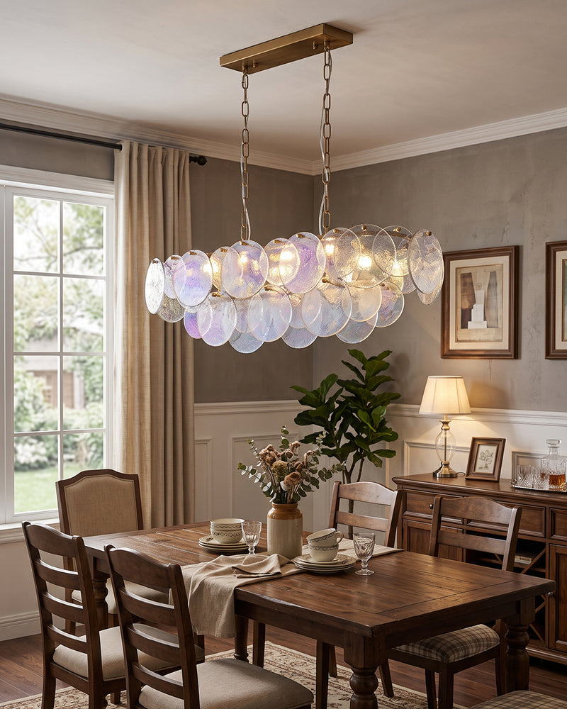 Leighton Petal Glass Linear Chandelier