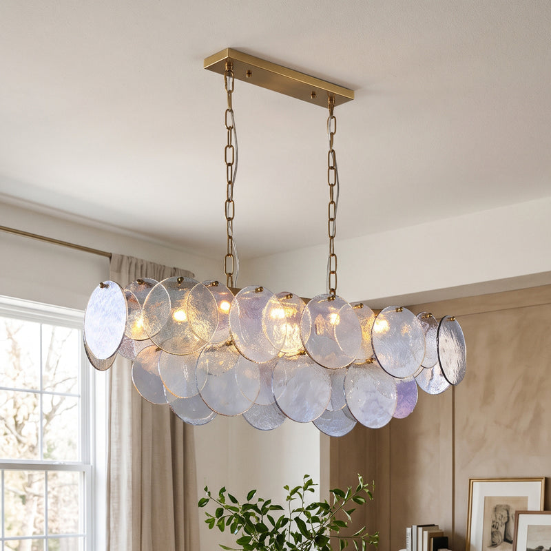 Leighton Petal Glass Linear Chandelier