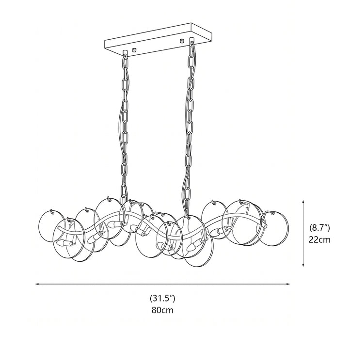 Leighton Petal Glass Linear Chandelier