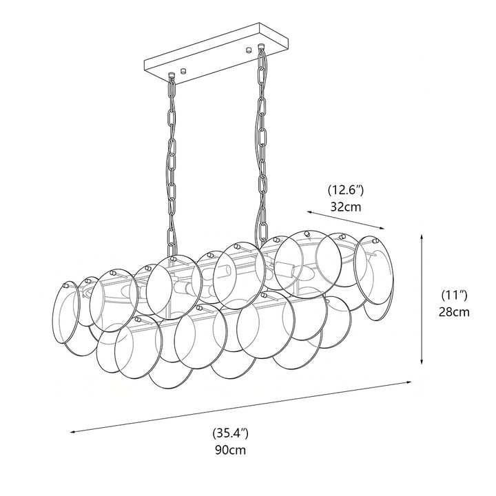 Leighton Petal Glass Linear Chandelier
