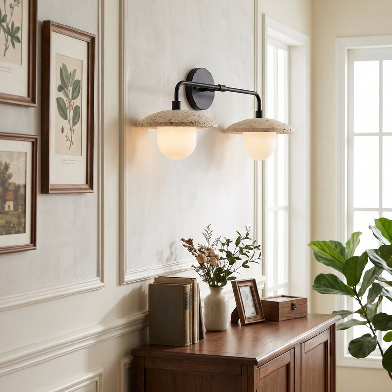 Leland Travertine Dome Wall Sconce