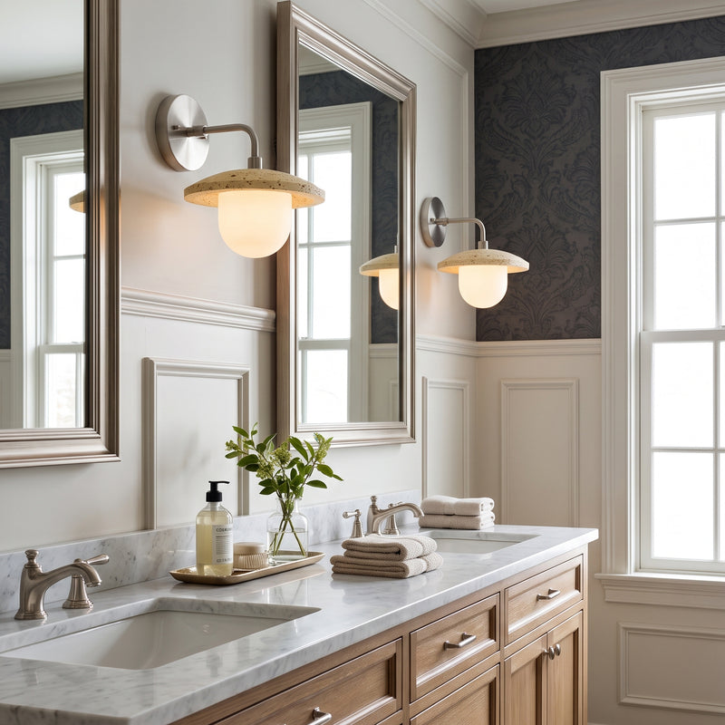 Leland Travertine Dome Wall Sconce
