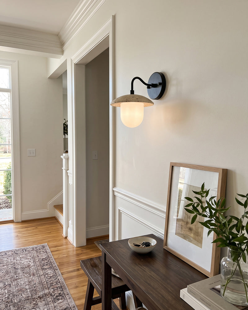 Leland Travertine Dome Wall Sconce