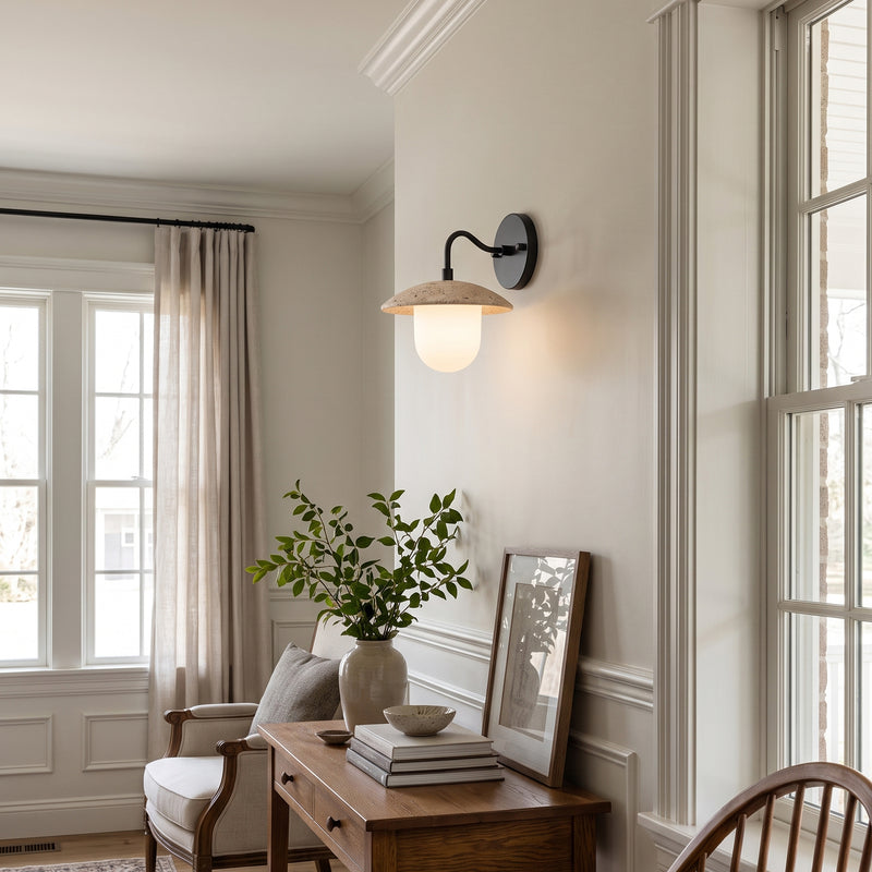 Leland Travertine Dome Wall Sconce