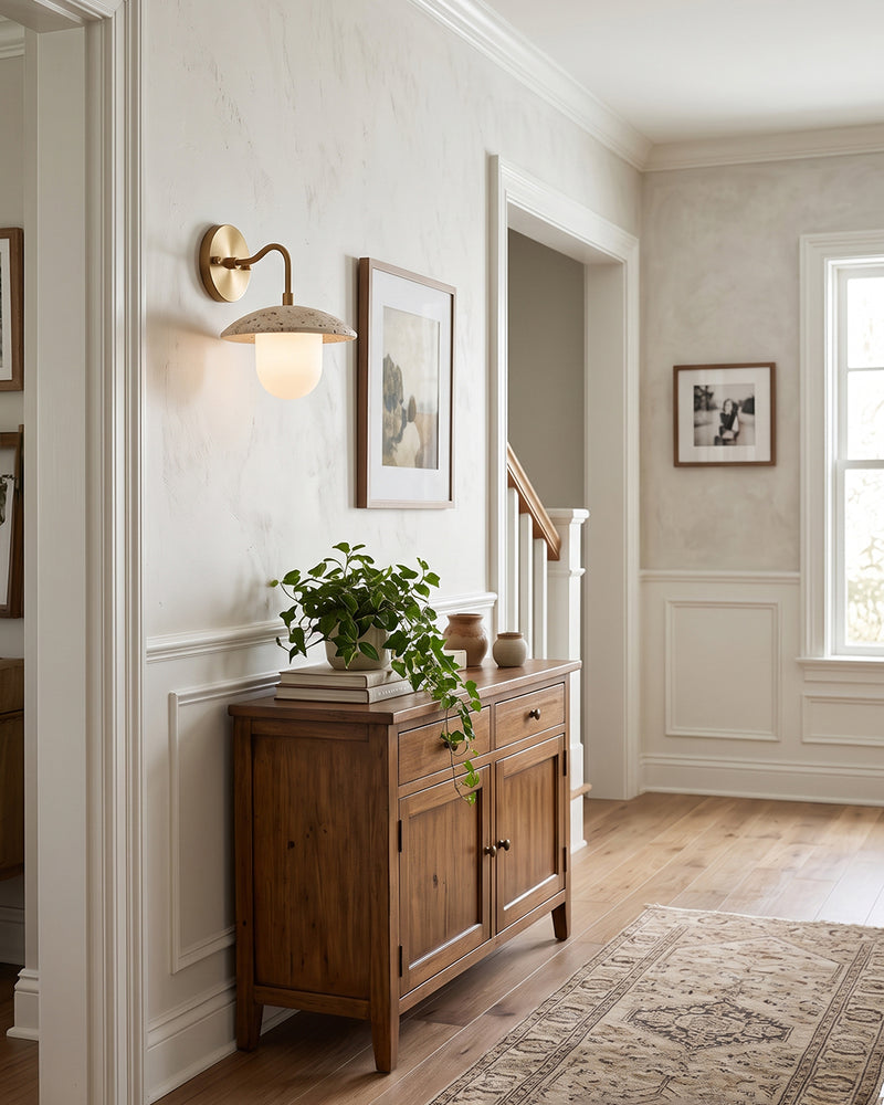Leland Travertine Dome Wall Sconce