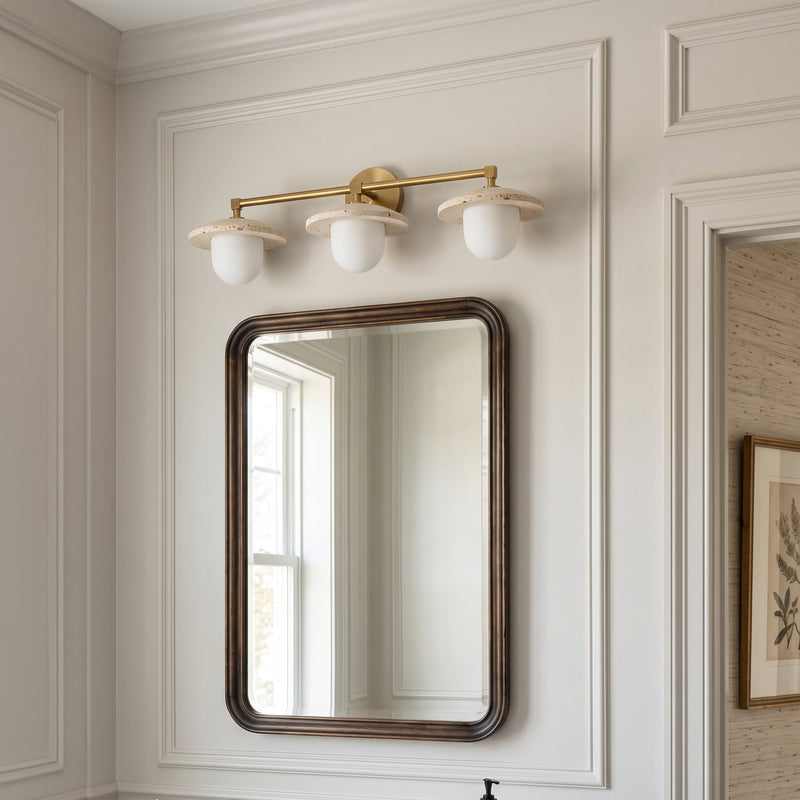 Leland Travertine Dome Wall Sconce