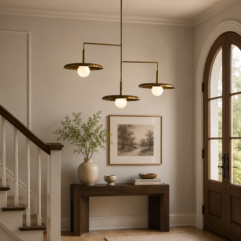 Lilypad Brass Chandelier