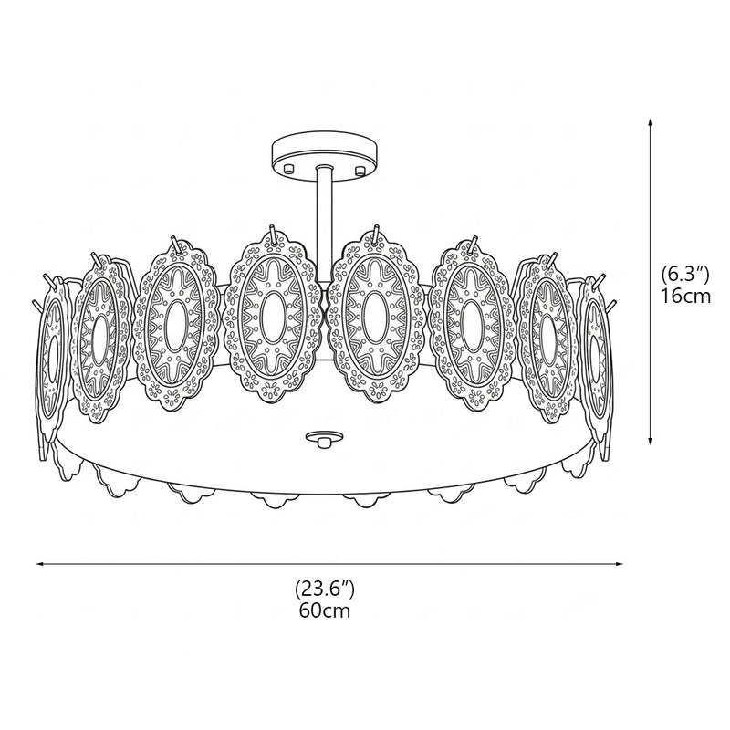 Lucinda Glass Semi-Flush Mount Ceiling Light