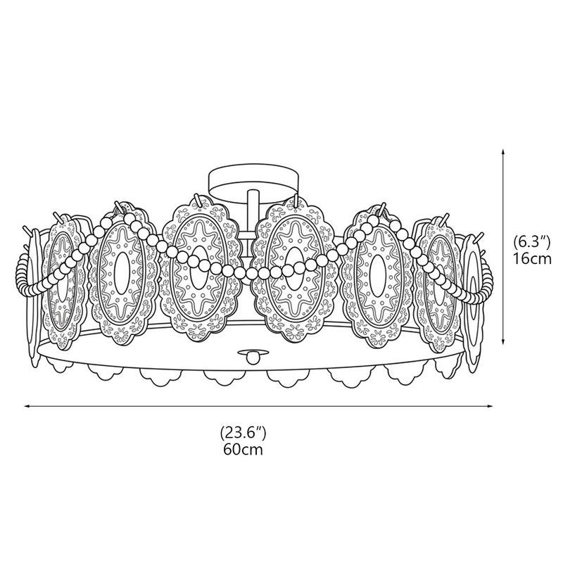 Lucinda Glass Semi-Flush Mount Ceiling Light