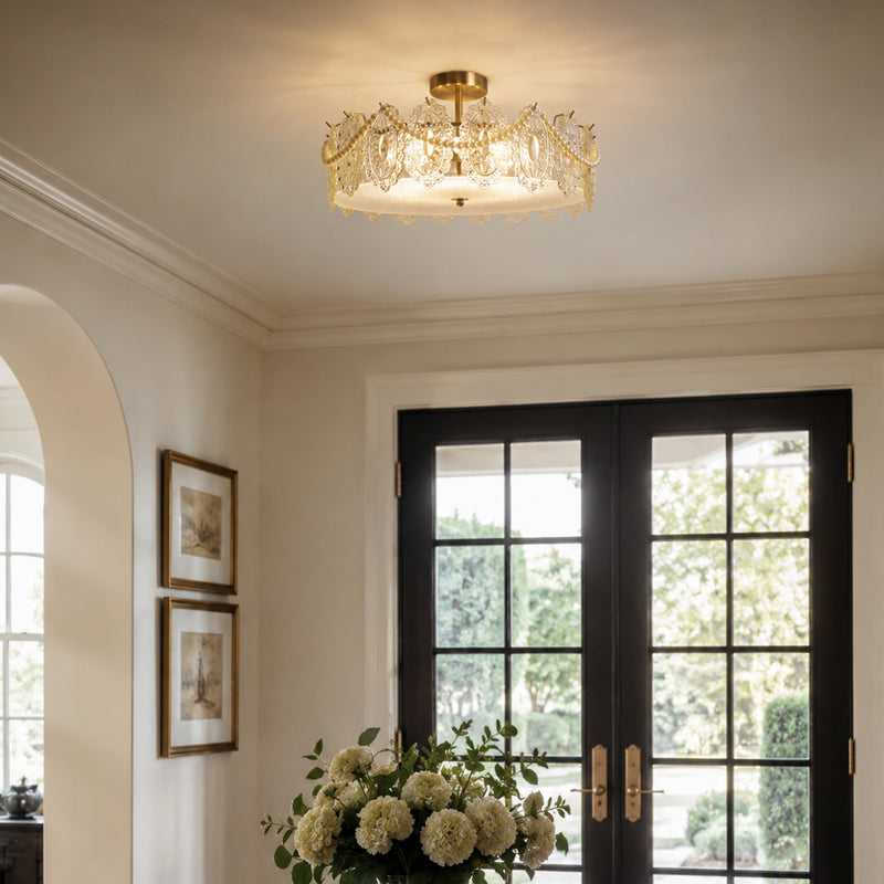 Lucinda Glass Semi-Flush Mount Ceiling Light