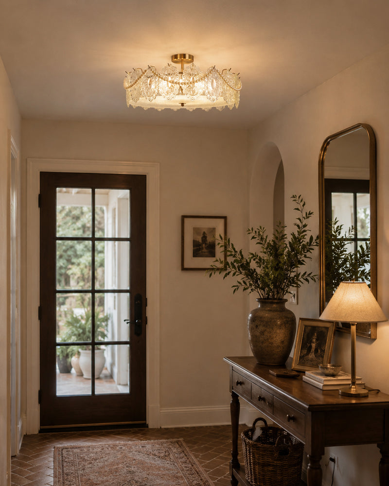 Lucinda Glass Semi-Flush Mount Ceiling Light