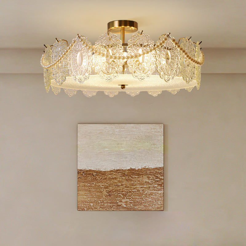 Lucinda Glass Semi-Flush Mount Ceiling Light