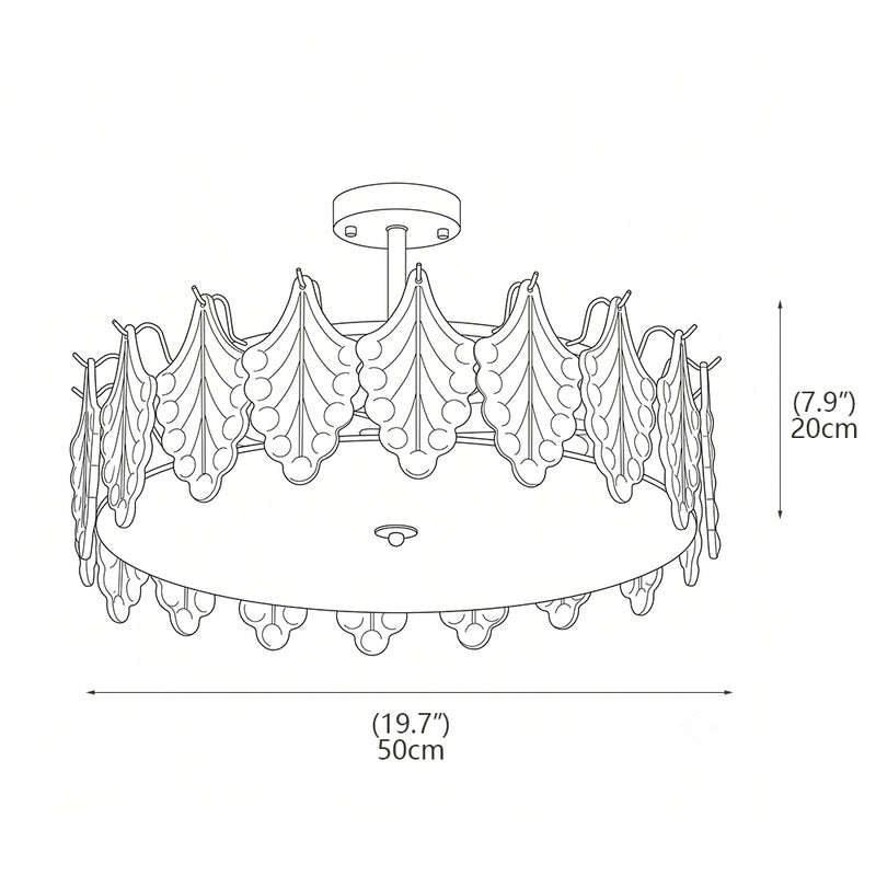 Lyra Glass Semi-Flush Mount Ceiling Light