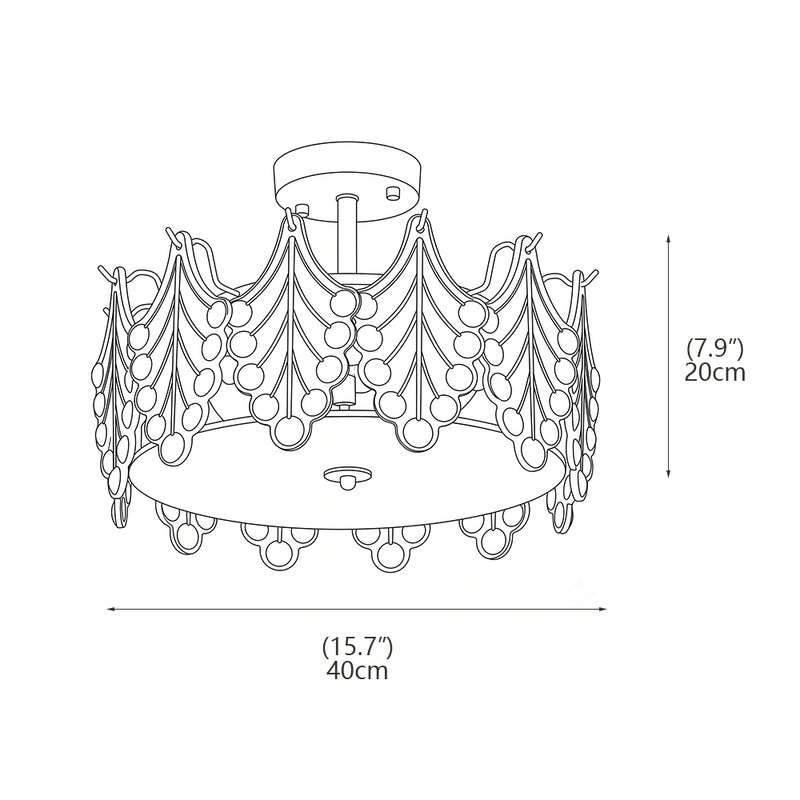 Lyra Glass Semi-Flush Mount Ceiling Light